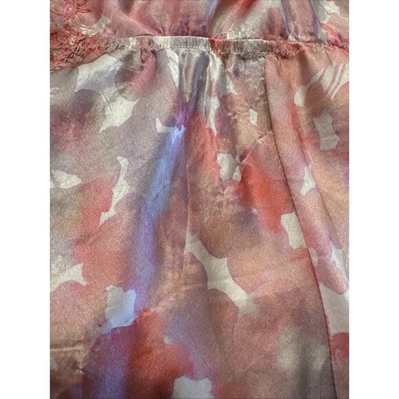 Naked Princess Women’s Silk Ella Romper Lingerie Pink Petal Print Silk Lace READ - Picture 7 of 11